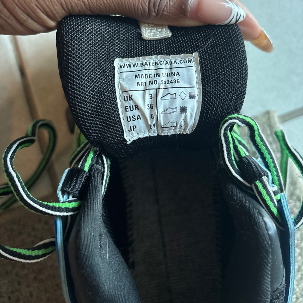 Authentic Balenciaga  Neon Green and Blue Track Sneakers - Picture 7 of 7